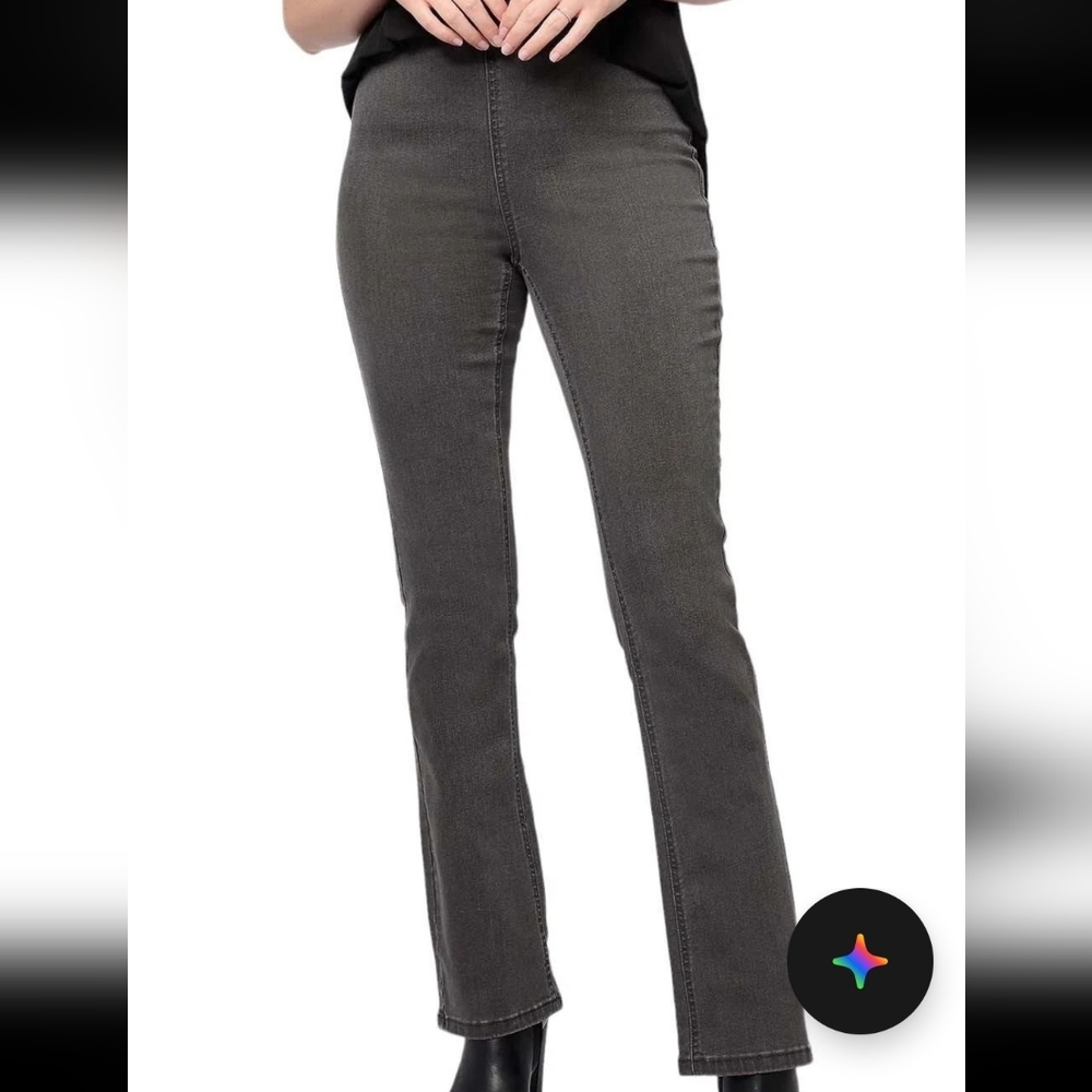 Denim&Co Women's Straight Leg Jeans in Charcoal